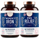 WINDSOR BOTANICAL Iron Supplement ja PMS Relief Bundle naistele