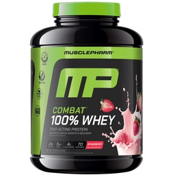 MusclePharm Võitle 100% vadakuvalguga pulber, maasikakreemi maitse, kiire taastumine ja lihaskasv vadakuvalgu isolaadiga, kõrge valgusisaldusega pulber naistele ja meestele, gluteenivaba, 5 lb, 70 serveerimist