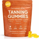 Savanna Skin Tanning Gummies, with Vitamin C & E, Astaxanthin, Beta Carotene & Lycopene Blend, Natural Looking Glow, Bronzing, Radiant Healthy Skin, Non-GMO, Vegan & Sugar-Free, 60 Gummies