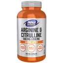 NOW Sports Nutrition , Arginine & Citrulline 500 mg/ 250 mg , Aminohapped , 240 Veg kapslit