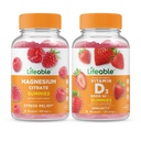 Elujõuline magneesium + D-vitamiin 5000 RÜ, Gummies Bundle - suurepärane maitse, vitamiinilisand, Gluteenivaba, GMO-vaba, närimiskumm