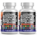 Puhas Nutraceuticals Glükosamiin Chondroitin MSM 1500mg kurkumiini, kollageeni, hüaluroonhappe, Omega 3 - ühine tervise täiendada meestele ja naistele (120 loend (2. pakk))