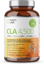 Puhtus Labs CLA täiendused 4500MG - mitte-GMO saflooriõli - toetab energiat, kehakaalu langust, südame tervist ja lihaste tervist - 180 Pehme geel