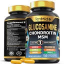 Glükoosamiin Kondroitiin MSM-i täiendus - 12in1 valem - kombinatsioon kurkumi, hüaluroonhappe, boswellia, Omega-3, bromelaini, ingveri ja muuga - ühine tervisetoetus - 150 kapslit