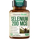 Selenium 200 mcg kapslid - suure tugevusega seleenilisa kilpnäärme, antioksüdandi ja immuunsuse toetamiseks - väga biosaadav L-selenometioniini olulised mineraalsed toidulisandid - Vegan, 100 kapslit