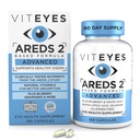 Viteyes AREDS 2 täiustatud silma vitamiinid, makulaarne tugi mustikaga, viinamarjaseemned, FLORAGLO Lutein, Selenium, looduslik E-vitamiin, allergeenivaba, nägemise kaitse, silmaarst usaldatud, 180 krahv