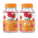 Elujõuline magneesium + B12-vitamiin, Gummies Bundle - suurepärane maitse, vitamiinilisand, Gluteenivaba, GMO-vaba, närimiskumm