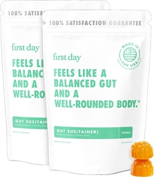 FIRST PÄEV Teismeliste soolestikus Sustainer Tribiootilised Gummies - 3-in-1 prebiootikumid, probiootikumid ja postbiootilised toidulisandid - toetab seedetrakti, naha, suu ja immuunsüsteemi tervist, toitainete imendumist ja kasvu - 60-päevane pakkumine