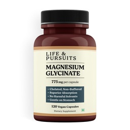 Life & Pursuits Pure Magnesium Glycinate 775 mg – 120 Vegan Capsules | 100 mg Magnesium per Capsule | High Absorption Chelated, Non-Buffered Supplement | 3rd Party Tested