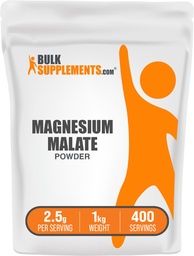 BulkSupplements.com Magneesiummalaatpulber - magneesiumilisandid, kõrge biosaadavus - maitsestamata & gluteenivaba, 2,5 g serveerimise kohta, 1 kg (2,2 naela) (pakk 1)
