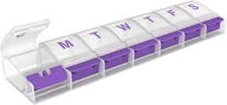 EZY DOSE Weekly (7-Day) Pill Case, Medicine Planner, Daily Vitamin Organizer Box, X-Large Push-Nupp koosseisud, Mugav ja lihtne kasutada, Artriit Sõbralik, Selged Lids, Värv Võib erineda, BPA Vaba