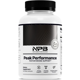 Looduse puhas segu Peak Performance - Testosterooni täiendus meestele D-asparagiinhape, Ashwagandha & DIM - Meeste eesnäärme tervise toetamine, lihaste tugevus ja energia - eesnäärme täiendus