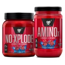 BSN Treening Bundle NO XPLODE Pre Workout Powder Blue Raz, 30 Servings AMINO X Lihaste taastamise Intra Treening Support, Kofeiinivaba Blue Raz, 30 Servings