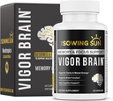 Vigor Brain Premium Nootropic Supplement - kontsentratsioon, aju ja mälu tugi - Formuleeritud 40 unikaalse nootroopse koostisosaga: DMAE, koliin, fosfatidüülseriin, Bacopa Monnier & Huperzine A (1)