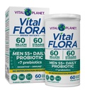 Vital Planet - Vital Flora Mehed Üle 55 Päevase Probiootikumi, 60 Miljardi CFU, Mitmesugused Tüved, Orgaanilised Prebiootikumid, Immune Support, Seedetrakti Stabiilne Probiootikumid Meestele, 60 Kapslit