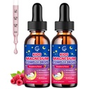(2 Bottles) Magnesium Glycinate Liquid for Kids with L-Theanine, Omega-3, Vitamin D3, K2, Zinc, Kids Magnesium Liquid Drops for Sleep & Calm, Brain, Bone, Sugar Free, Raspberry Flavor