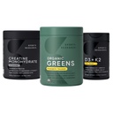 Sport Research® orgaaniline ananassi kookospähkli rohelised, kreatiini monohüdraat ja D3 5000iu vitamiin K2 100mg