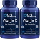 Elu pikendamine Vitamiin C ja Bio-Quercetin®, Kardiovascular Health Supplement, Immune Support, Väga imenduv, kvertsetiin, Vitamiin C, gluteenivaba, Mitte-GMO, Taimetoitlane, 250 tabletti,(Pakk 2)