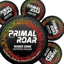 Primal Roar Mango Shine - Stimulant-Free Deep Focus Nootropics Pouches | Lõvi Mane + Cognizin Citicoline + Huperzine A | Nikotiin ja kofeiin-vaba | 20 kotti purgi kohta (100 kokku 5-pakendis)