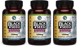 Hämmastavad maitsetaimed Premium Black Seed Oil Kapslid - kõrge potentsi, külm pressitud Nigella Sativa Aids seedetrakti tervises, immuunsüsteemi tugi ja aju funktsioon - 60 Count, 1250mg (3. pakk)