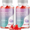 Magneesiumglütsinaatkummid 1000mg - suhkruvaba magneesiumi kaaliumi lisand D-vitamiiniga, B6, CoQ10 rahuliku meeleolu ja une toetamiseks - 120 maasikakummid