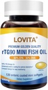 Lovita rTG 90 Mini Fish Oil, 2000mg Daily| High Absorption rTG Form, 90% Omega-3 | Burpless, Lihtne neelata | Tervisliku südame, aju ja silmade toetamine | 120 soolestikuga kaetud pehmed softgelid