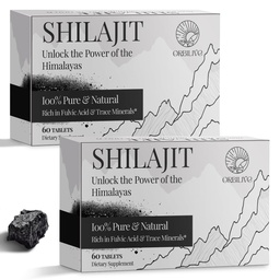 Shilajit tabletid 1000 MG, 100% Himaalaja orgaaniline, Shilajit täiendada rikas Fulvic Acid ja 85+ jälje mineraalid meestele ja naistele, energia ja immuunsüsteem, 120 Count