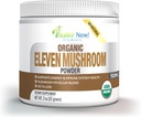 Orgaaniline 11 Seenepulber - USDA sertifitseeritud - Lion's Mane, Reishi, Cordyceps, Maitake, Shiitake, Türgi saba, Chaga, Zhuling, Wood Ear, Poria Cocos, Hime-Matsutake - Immunity & Energy, No täiteaine