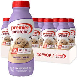 Premier Protein Shake, Cookie Dough, 30g Protein, No Added Sugar, 24 Vitamins & Minerals to Support Immune Health, 11.5 fl oz, 12 Pack
