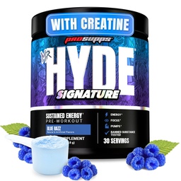 ProSupps Mr. Hyde Signature Pre Workout Powder koos kreatiini, beeta-alaniin & kofeiiniga - Performance, Energy & Kestvus - Puhas Fitness & jõusaali täiendused meestele ja naistele (sinine Razz, 30 Servings)