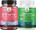 Bundle G-Curve Butt & Rindade suurendamine Saw Palmetto ekstrakt Horny Goat Weed naistele ja suhkruvaba Magneesium Glycinate näritav koos Taurate ja tsitraadi kompleks D3 B6 & C