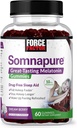 FORCE FACTOR Somnapure Gummies koos melatoniiniga 10 mg täiskasvanutele, mitte-Habit-forming, looduslik uneabi sügava une jaoks, viibige kauem, ärkage värskena, Dream Berry maitse, 60 Count (1. pakk)