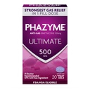 Phazyme Ultimate Strength Anti-Gas 500 mg Simethicone Gas Relief täiskasvanutele, Fast Gels Kiiresti Kergendada Bloating, Rõhu Ja Ebamugavus, 20 Count
