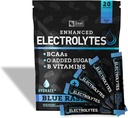 Täiustatud elektrolüütide pulbripulga pakendid (sinine vaarika | 20 pakendit) w/ 0 Suhkur +BCAA-d + B-vitamiinid Elektrolüütide lisand w kaaliumtsink & magneesium hüdreerimiseks - Ketoelektrolüüdid