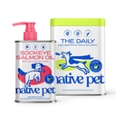Native Pet Daily Dog Supplement (60 Scoops) & Lõheõli koertele ja kassidele (8 Oz) - 11 in 1 multivitamiini ja puhas Omega-3 kalaõli täiendus nahale ja karvadele, liigestele, südame tervisele ja põletikuvastastele
