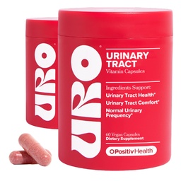 O Positiv URO kuseteede tervise täiendus naistele, 60 loend (pakk 2) - kuseteede tugivitamiinid Pacran Complete Cranberry ekstrakt, D-Mannoos ja C-vitamiin - Vegan & Gluteenivaba