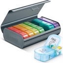 Zannaki Metal XL Weekly Pill Organizer 2 korda päevas, Big Travel Daily Pill Box 7 päeva, Portable Week Twice Pill Holder Container, AM PM Pill Case for Medicine Vitamiin Ravimid Supplement, Hall