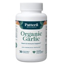 Pattern Wellness Lõhnatu orgaaniline küüslauk – 1000 mg – Immuun-, vereringe- ja südametervise tugi – mitte-GMO- ja gluteenivaba – 30 vegankapslit