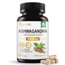 Ashwagandha Supplements 2400mg Organic with Black Pepper Vitamin B12 & B6 for Max Absorption Stress Relief Athletic Performance for Men & Women 60 Capsules