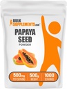 BulkSupplements.com Papaya Seed Powder - Carica Papaya Seed, toitumisalane täiendus, seedetrakti ja soolestiku toetamiseks - Gluteenivaba, 500 mg Serving, 500g (1,1 naela) (pakk 1)