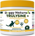Trulysine Plus L-Lysine kassidele Immune Support Oral Powder 8oz/226g - Kassid ja kassipojad igas vanuses, aevastamine, Runny Nose Squinting, Watery Eyes Kana Maksa maitse (USA)(226 Grams (900mg / Scoop))