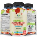 Premium multivitamiini kummid väikelastele ja lastele - närimiskõlblikud igapäevased vitamiinid A, C, D3, E, B6, B12, biotiin - kõrge fruktoosisisaldusega koron-siirup või kunstlikud magusained - 60 kummi, 30-päevane pakkumine