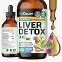 BIO KRAUTER® Maks Puhasta Detox & Remont * - Vegan Vedelik Maksatoetus Piimaohakaga, Chanca Piedra, Kurkum, Dandelion Root & Artichoke 700 mg - 4 Fl.Oz 56-päevane tarne - alkoholi- ja suhkruvaba