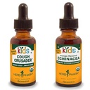 Herb Pharm Kids Certified-Organic Alcohol-Free Cough Crusader Vedel Taimne valem, 1 Ounce & Kids Certified-Organic Alcohol-Free Echinacea Glycerite Vedel ekstrakt, 1 Ounce