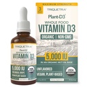 Plant-D3 Orgaaniline Vitamiin D3 5000 RÜ - Vegan, Max Tugevus Sublingvaalne Vedelik D3 Tilgad - 200% Suurem Imendumine - 100% Taimne Kolekaltsiferoolivorm - Reguleeritav annus igas vanuses (1oz Vedel)