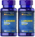 Puritan's Pride L-arginiin 500 mg, südame tervise tugi, 100 loend (pakk 2)