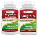 Parimad looduslikud L-arginiin NO Booster 1300 mg ja L-arginiin 1000 mg