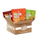 Twin Peaks Koostisosad Madal Carb, Keto Sõbralik Valgu Puffs, (Variety Pack, 2.1 Ounce), 2 Servings, 3 Pack (60 g, 42 g valku, 4 g süsivesikuid)