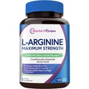 Arsti retseptid L-arginiin 1000mg, maksimaalne annus, lämmastikoksiidi tootmine, verevool ja veresoonte funktsioon, vastupidavus ja treening meestele ja naistele, 120 kaetud tabletti