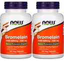 Nüüd toidud Bromelain 2400Gdu/500mg, 120 Veg Kapslid (Pakk 2)